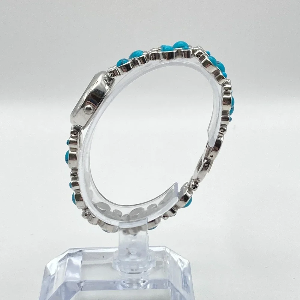 Newbridge Women's Watch 22mm Silver Tone Blue Southwest New Battery 6.75